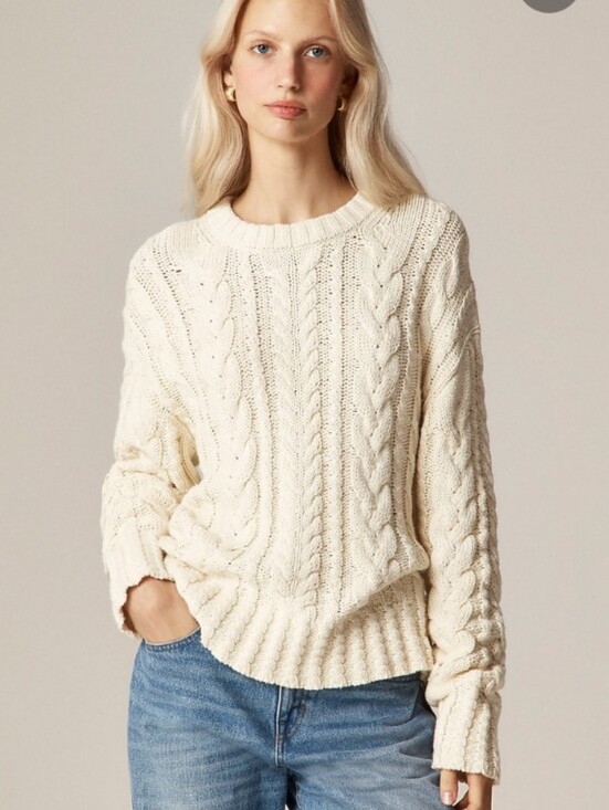 J. Crew Sweaters - J. Crew Cable Knit Crew Neck Sweater Cotton